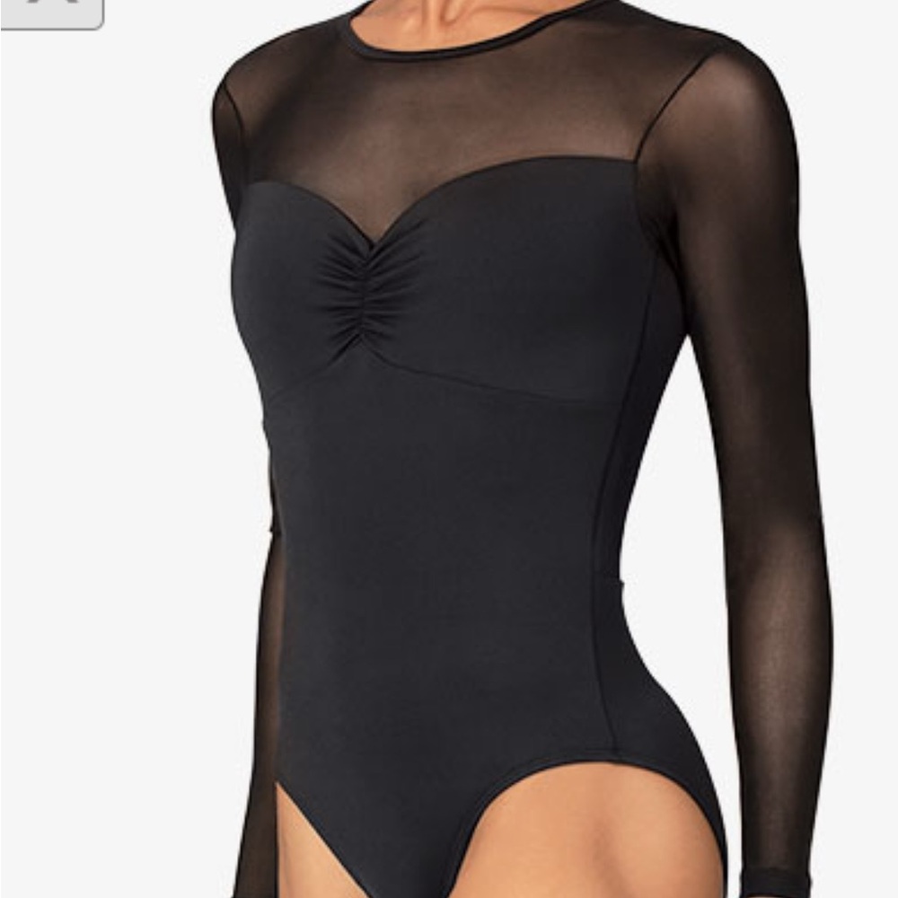 NWT - M2 Womens Long Sleeve Black Leotard - Size L